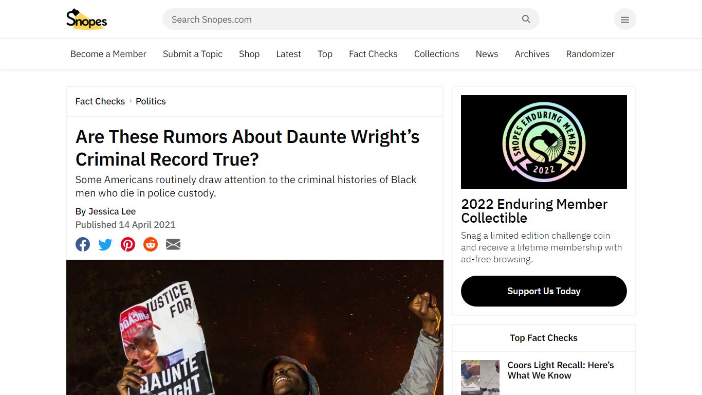 Are These Rumors About Daunte Wright’s Criminal Record True?