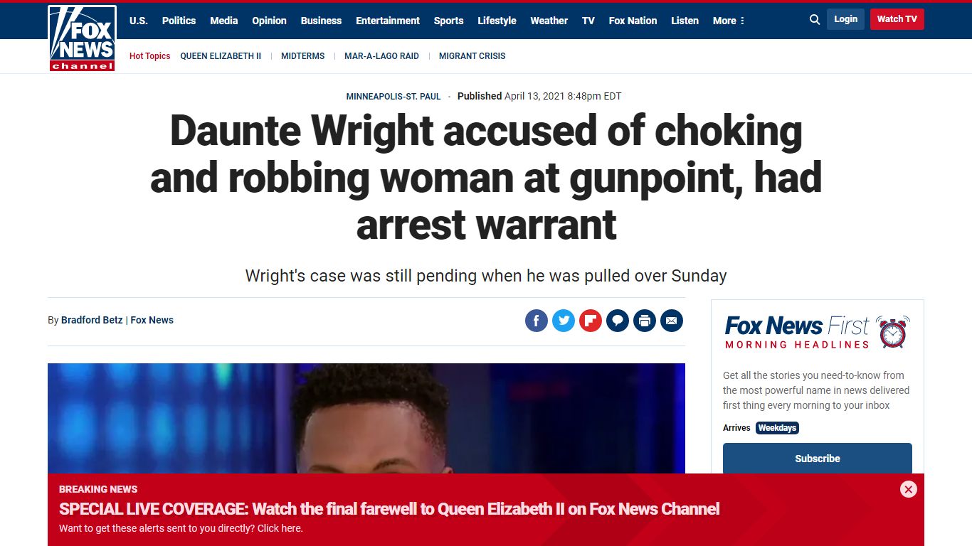 Daunte Wright accused of choking and robbing woman at gunpoint, had ...